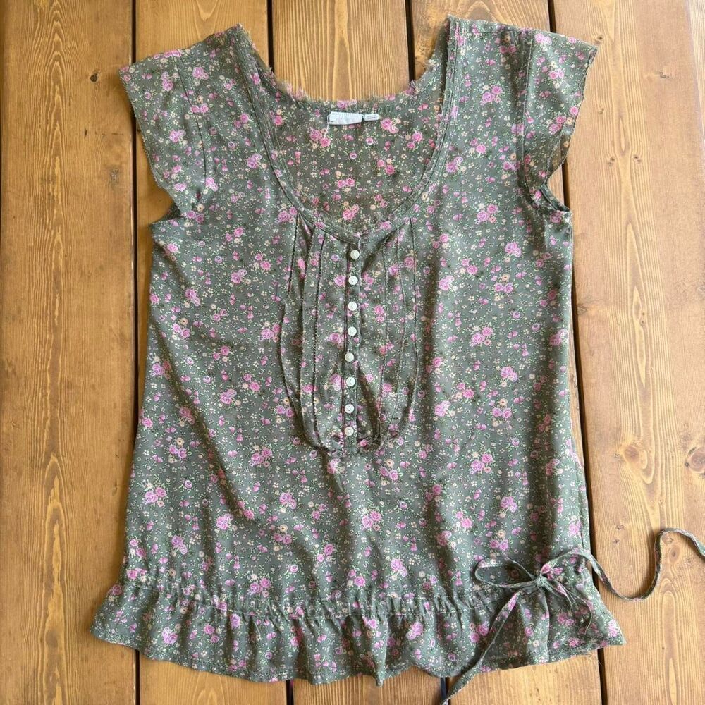 Mudd y2k fairycore Women's floral cottage Blouse